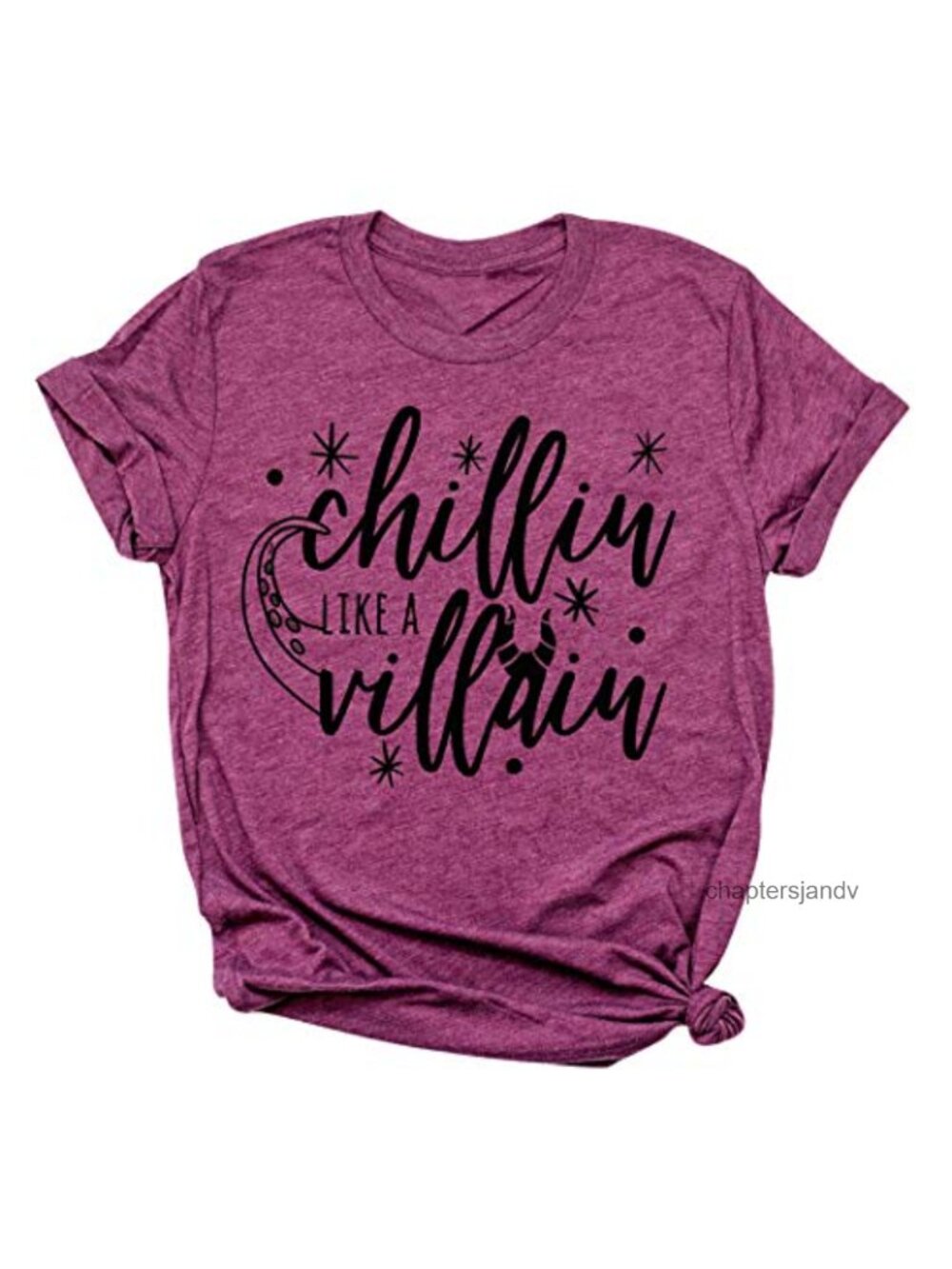 Chillin Like A Villain Halloween T-Shirt Short Sleeve Women's Tee